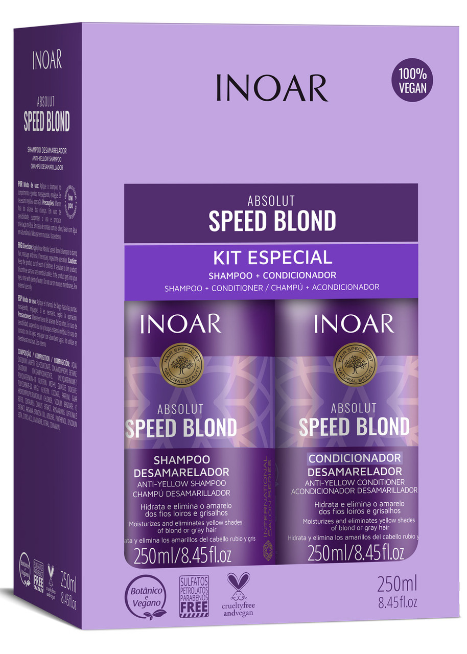 Набір шампунь і кондиціонер для волосся Inoar Absolut Speed Blond 250 мл 250 мл, фото 1