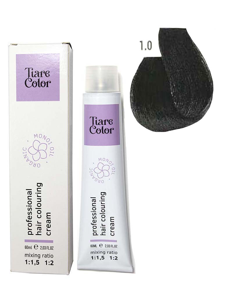 Крем-фарба для волосся Tiare Color №1.0 Black 60 мл, фото 1