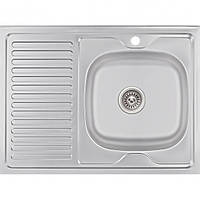 Кухонна мийка LIDZ 6080-R 0.6мм Satin (160)
