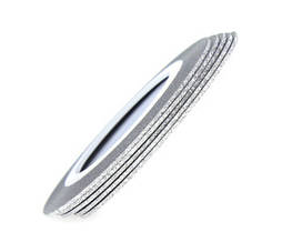 Голографічна полоска для нігтів ANVI 1 мм срібна з блискітками