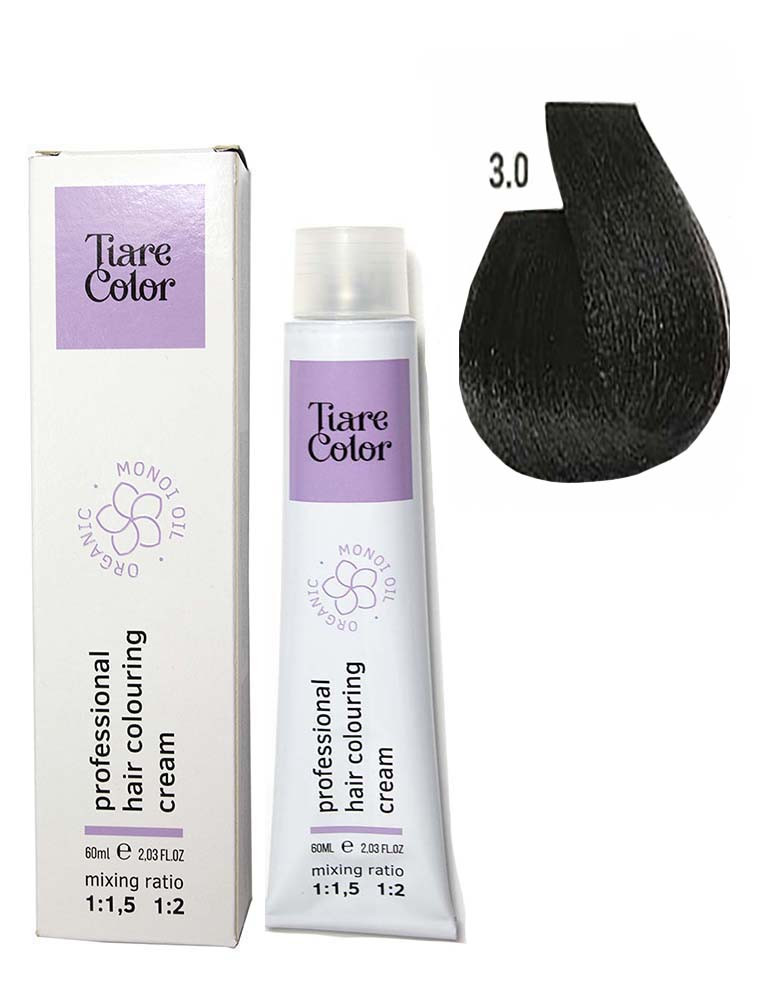 Крем-фарба для волосся Tiare Color №3.0 Dark brown 60 мл