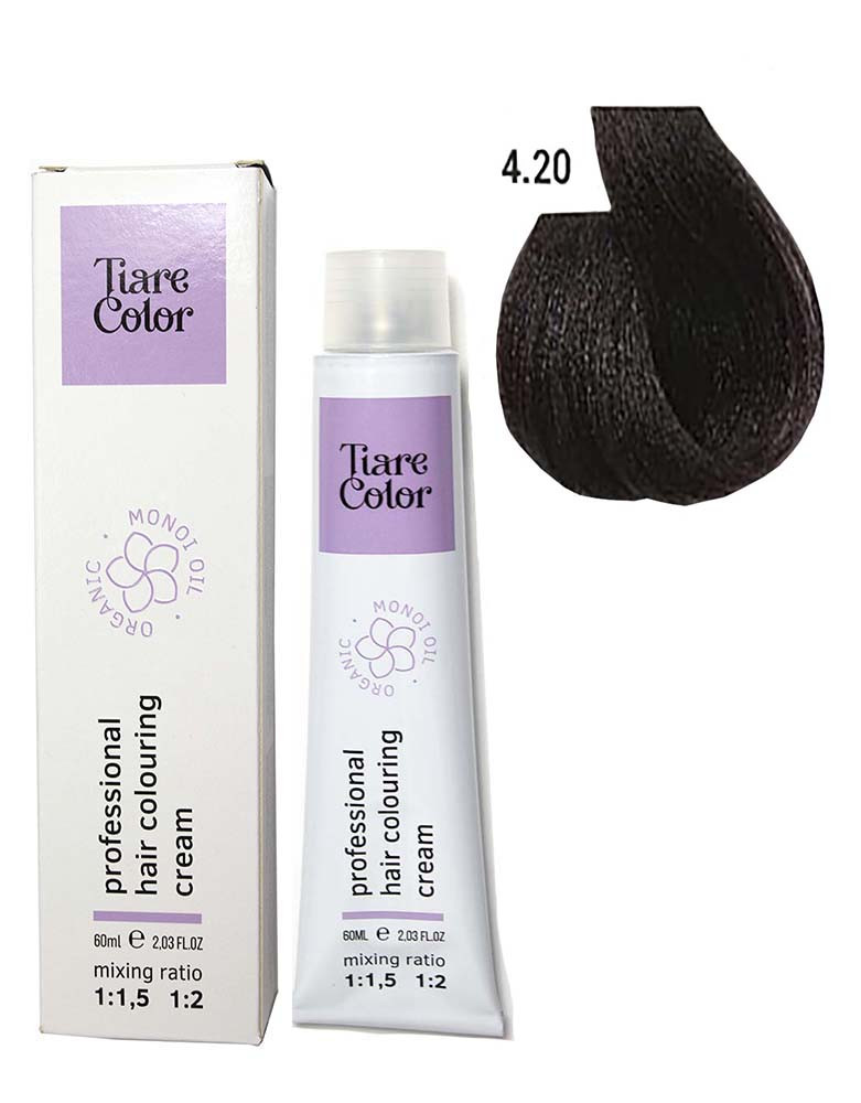 Крем-фарба для волосся Tiare Color №4.20 Irisee brown 60 мл