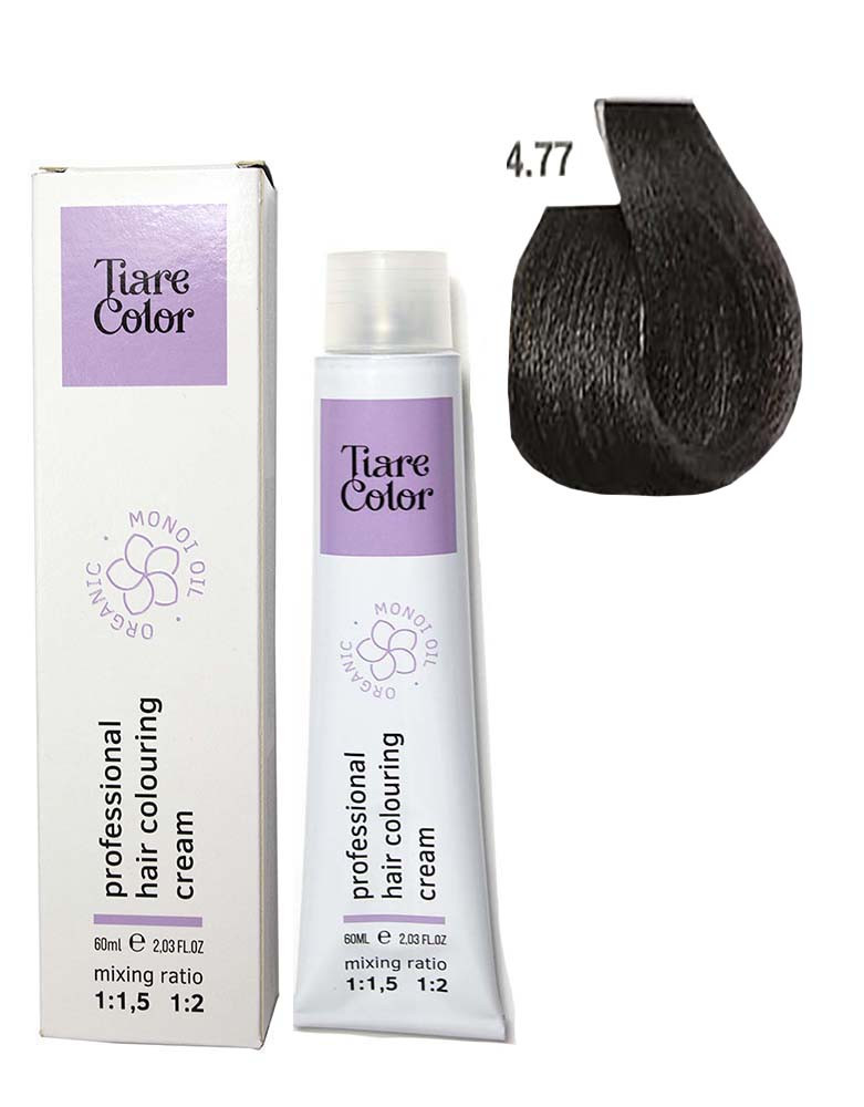 Крем-фарба для волосся Tiare Color №4.77 Medium brown brown intensive 60 мл