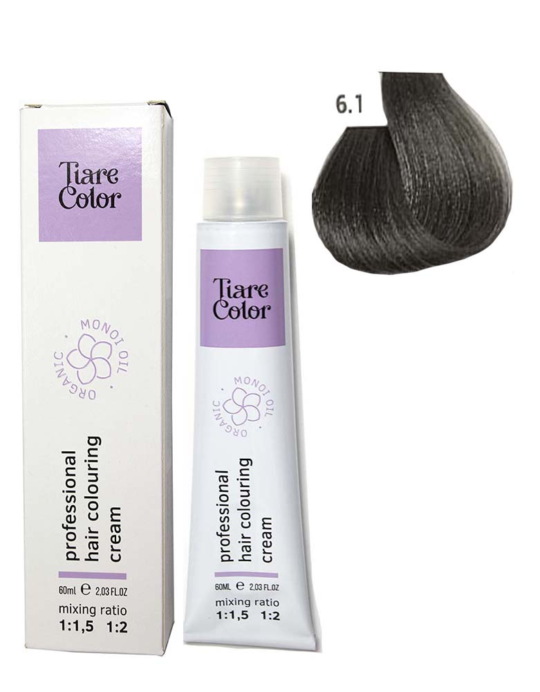 Крем-фарба для волосся Tiare Color №6.1 Dark ash blonde 60 мл, фото 1