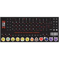 Наклейка на клавиатуру Sector непрозрачная УКР / РУС / АНГЛ Orange/White (SZ-BK-RS)