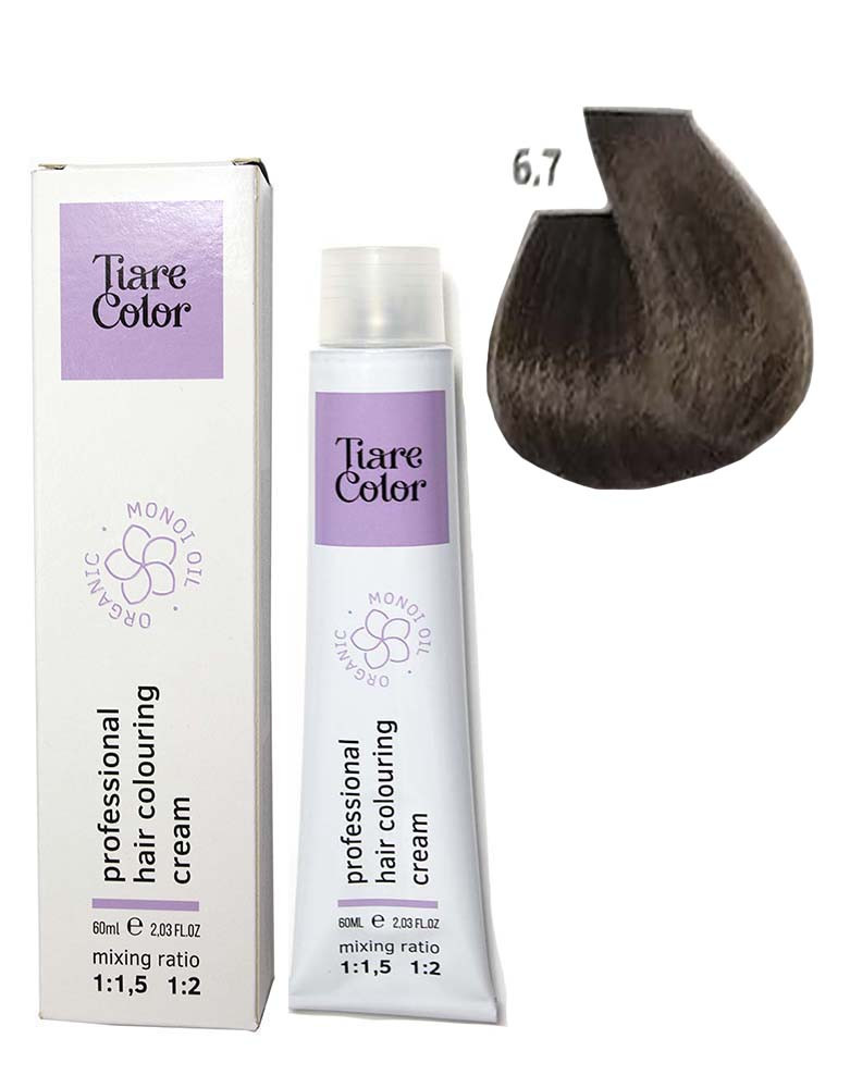 Крем-фарба для волосся Tiare Color №6.7 Dark blonde brown 60 мл, фото 1