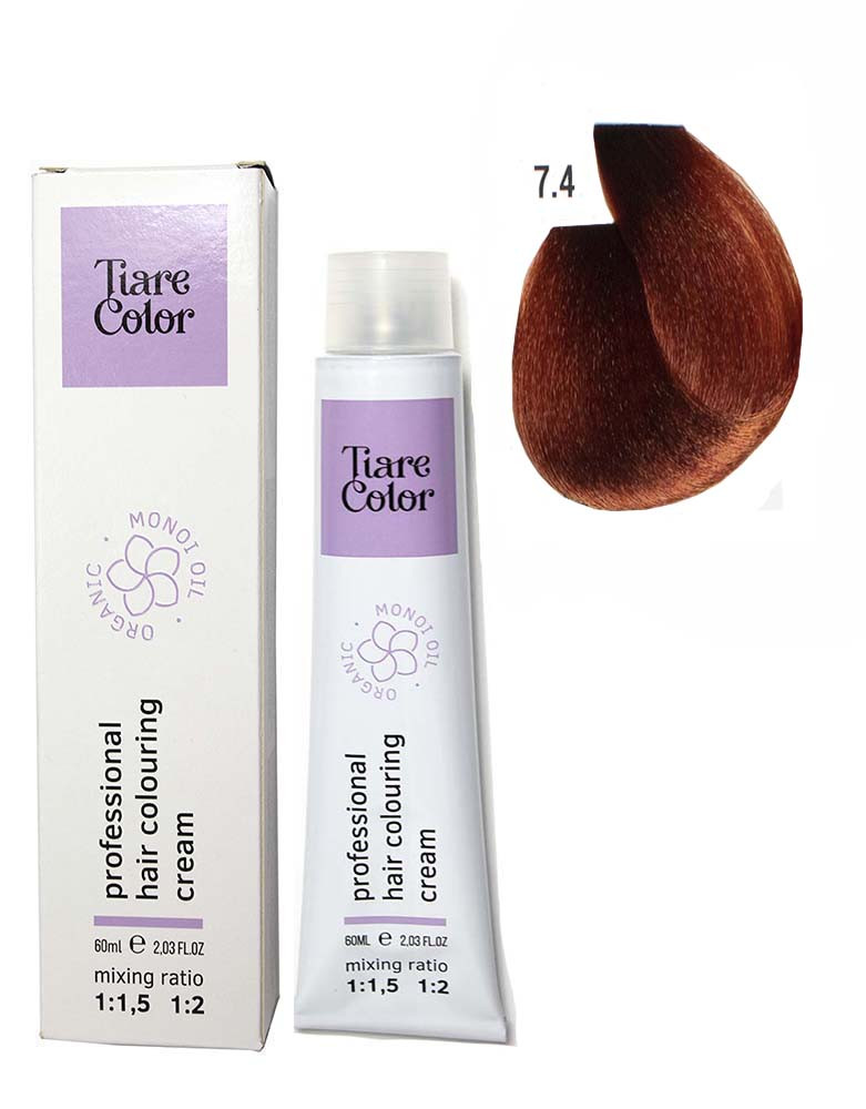 Крем-фарба для волосся Tiare Color №7.4 Copper blonde 60 мл