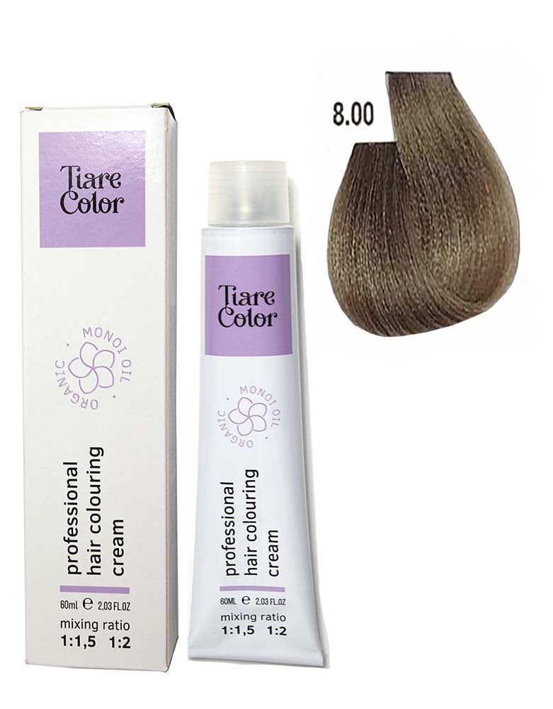 Крем-фарба для волосся Tiare Color №8.00 Light intense blonde 60 мл