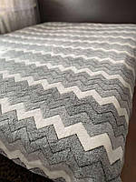 М'який Плед з мікрофібри 150*200 см Плед Сніжок приємний до тіла травичка Зигзаг