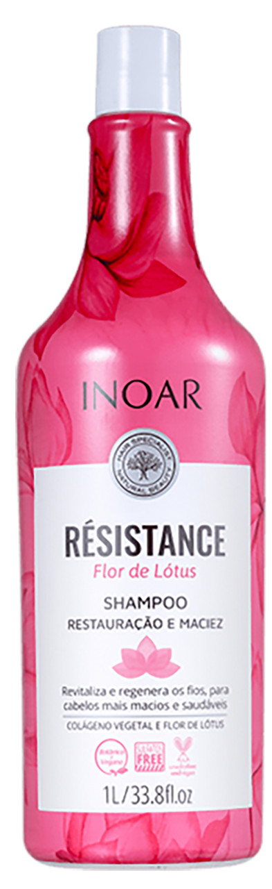 Шампунь безсульфатний для пошкодженого волосся Inoar Rеsistance Flor de Lоtus 1000 мл, фото 1
