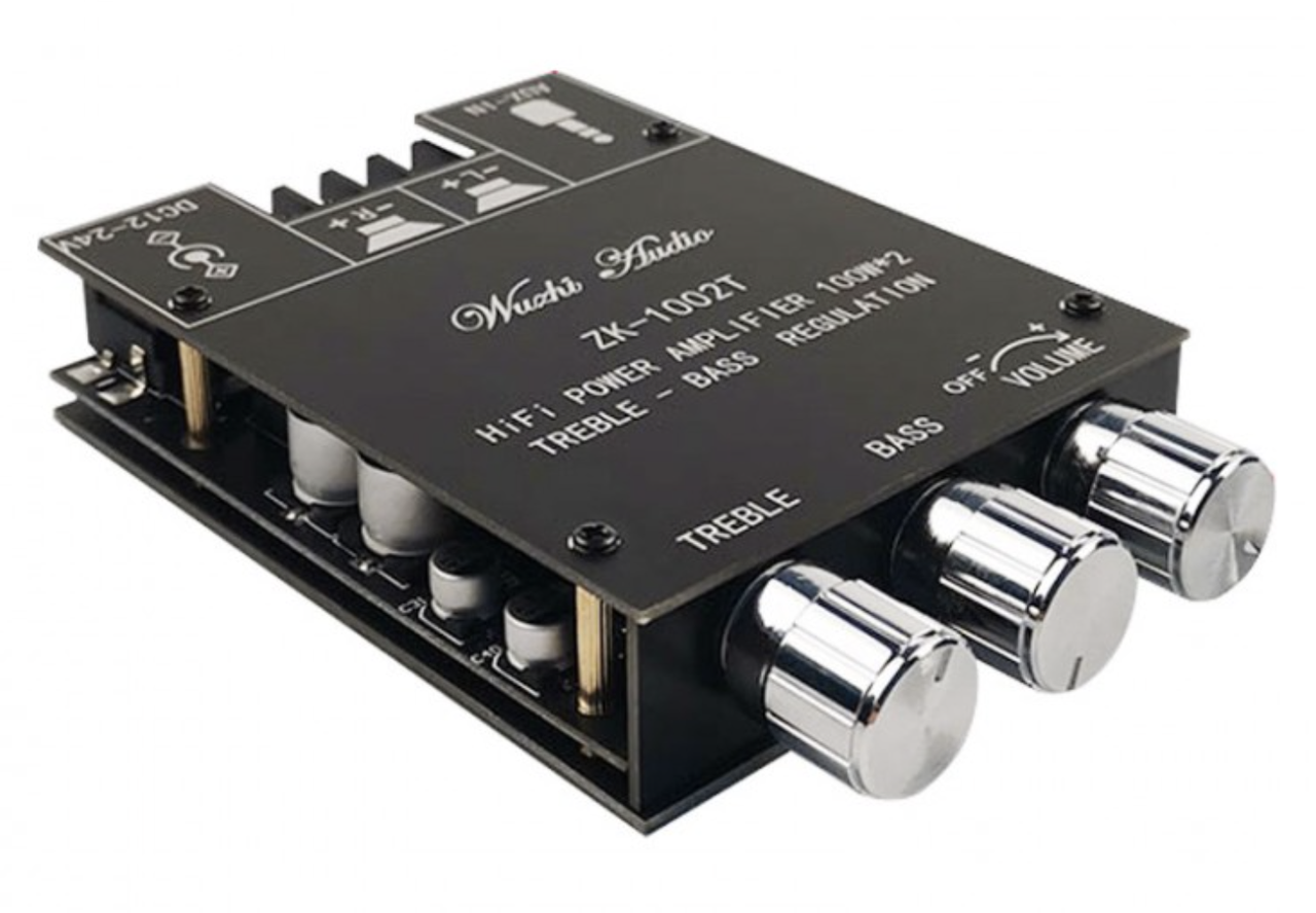 Аудіопідсилювач TPA3116 2.0, 9-24 В 2 А, 2x50 Вт, Bluetooth 5.0, ZK-502T