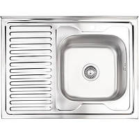 Кухонна мийка LIDZ 6080-R 0.8мм Satin (180)