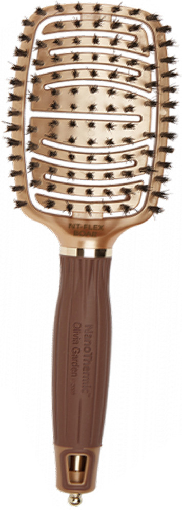 Щітка для волосся з натуральною щетиною Olivia Garden NanoThermic Flex Boar, фото 1