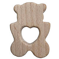 Бук гризунок Ведмедик з серцем (дерев'яні), прорізувач для зубів