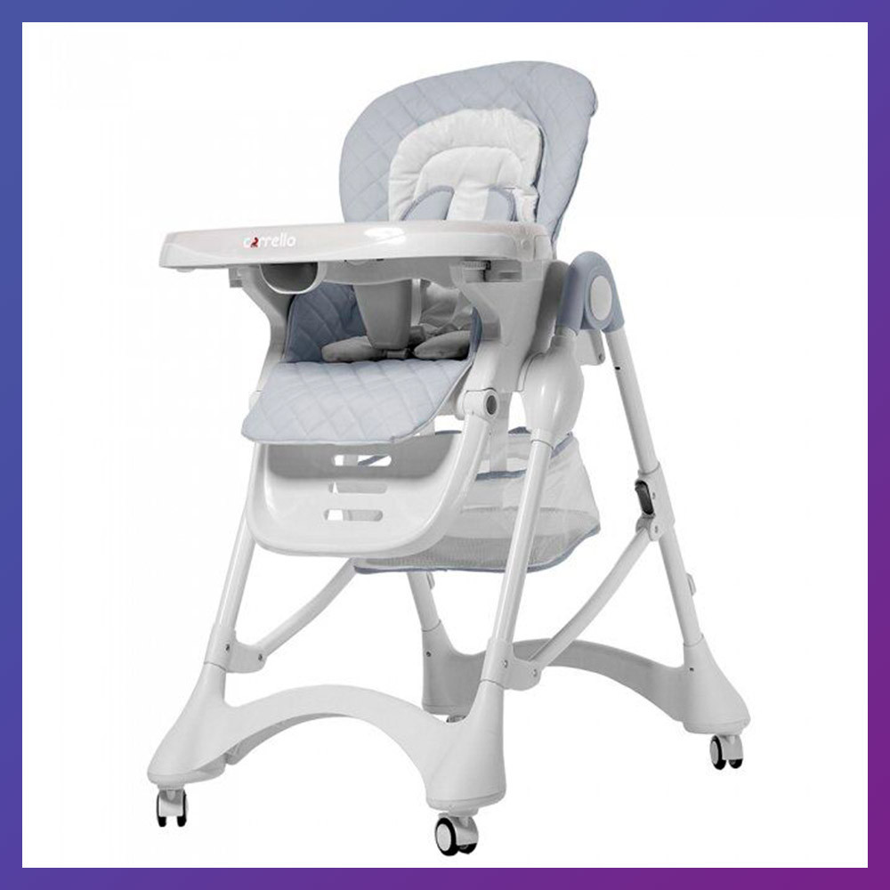 Дитячий стільчик для годування з регульованою спинкою Carrello Caramel CRL-9501/3 Cloud Grey сірий колір