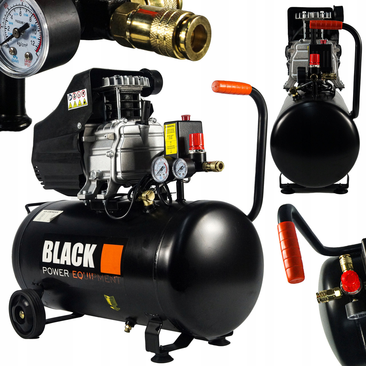 Компресор масляного типу 24л Black 8бар масляний компресор для дому та майстерні 24л, фото 1