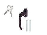 Ручка із замком на вікно (вікна) для пластикового вікна Window Handle Lock на балкон антидетка коричнева, фото 3