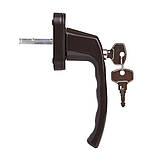 Ручка із замком на вікно (вікна) для пластикового вікна Window Handle Lock на балкон антидетка коричнева, фото 2