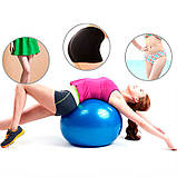 Фітбол (М'яч для фітнесу, гімнастичний) глянець OSPORT 65 см (OF-0018) Фіолетовий, фото 4