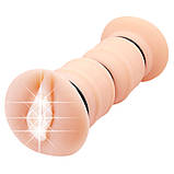 Мастурбатор Crazy Bull Emma double vagina masturbator vibro flesh, фото 6