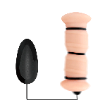 Мастурбатор Crazy Bull Emma double vagina masturbator vibro flesh, фото 9