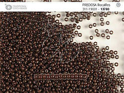 31119/13780/13 Темно-коричневий непрозорий глянець ювелірний  бісер Preciosa. 1 грам