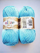 Пряжа Діва (Diva) ALIZE колір блакитний 346, 1 моток 100г
