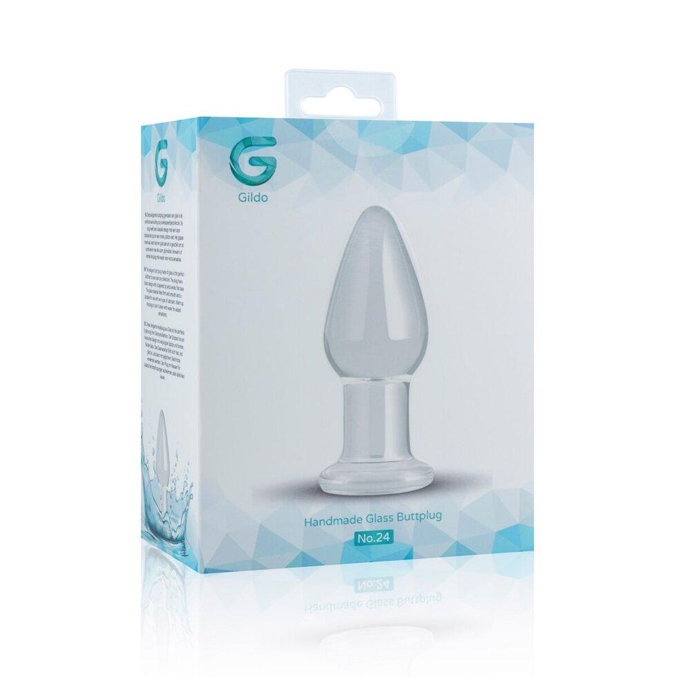 Скляна анальна пробка прозора Gildo Glass Buttplug 9,9см на 3,9см, фото 1