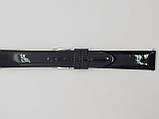 Шкіряний чорний лаковий ремінець для наручних годинників , 18 мм, фото 2