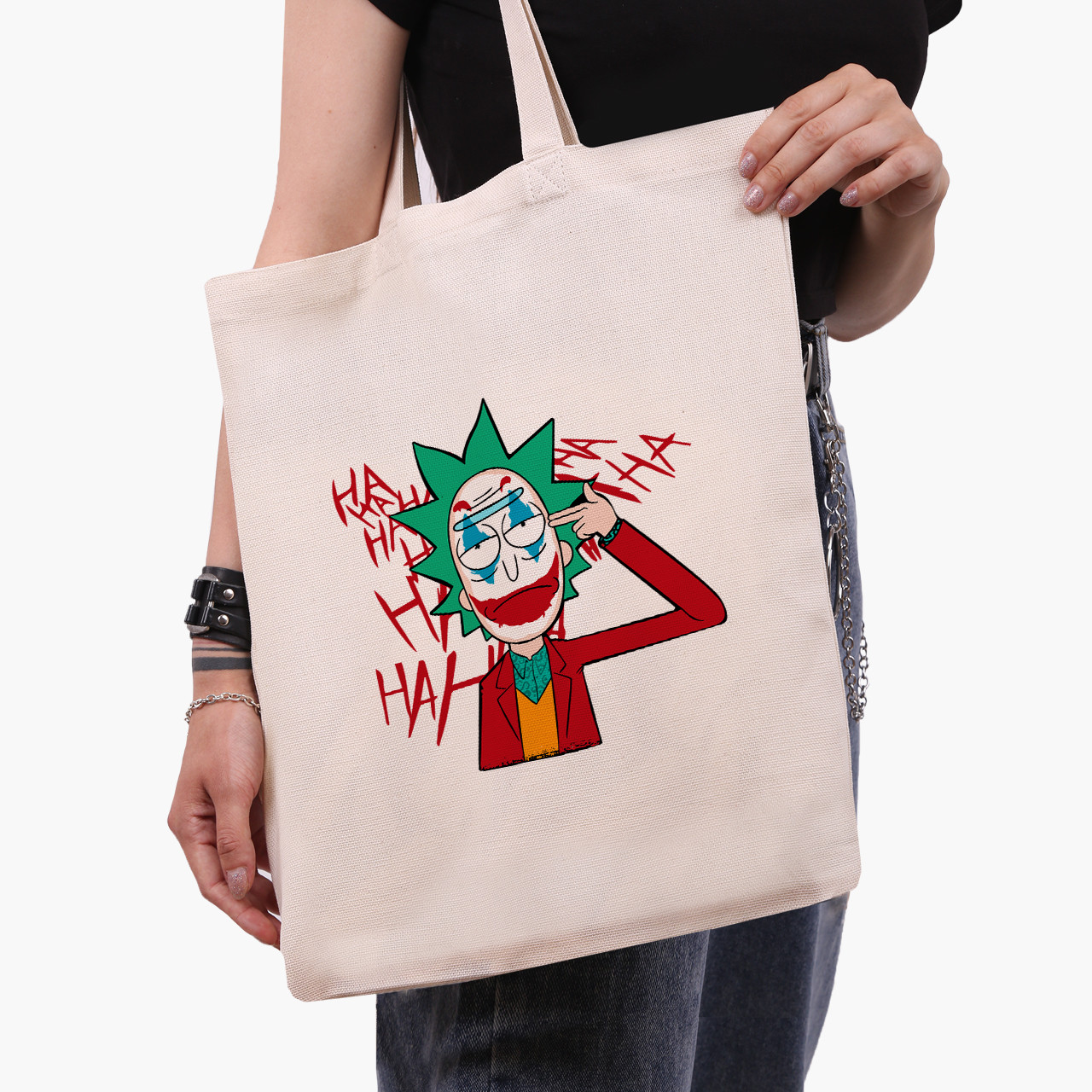 Еко сумка Рік Санчез Рік і Морті бежева канвас з принтом
