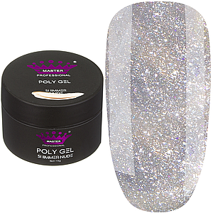 Полігель Poly Gel Master Professional Shimmer Orchid, 15 г нюд із золотим шимером