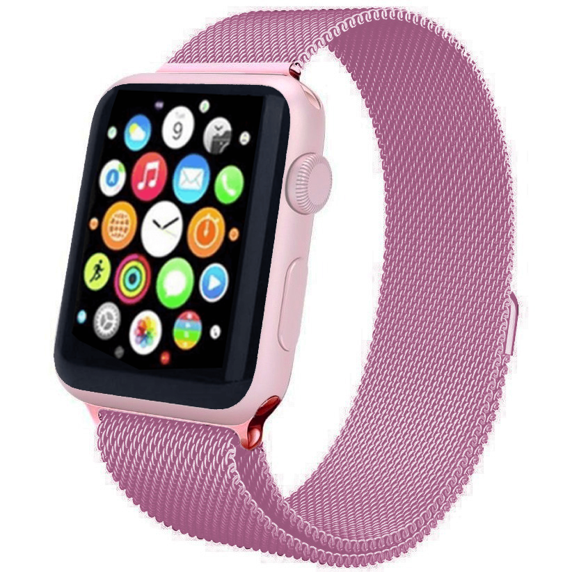 Ремінець Міланська петля (Milanese Loop) для Apple Watch 38 mm/40mm/41mm (19) Barby Pink яскраво рожевий