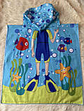 Дитячий пляжний рушник пончо мікрофібра, фото 3