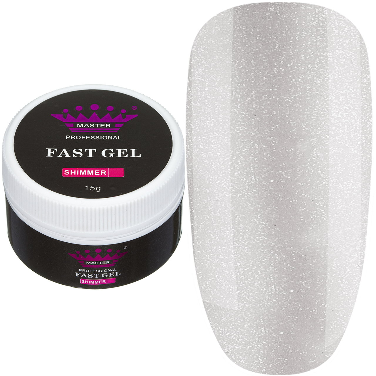 Полігель Fast Gel Master Professional Shimmer 04, 15 г напівпрозорий із золотим шимером