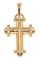 Кулон Xuping Позолота 18K "Декоративный Крест с цирконием"
