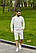 Спортивный костюм мужской свитшот и шорты Boss | Комплект белый летний ЛЮКС качества, фото 3