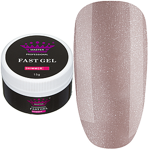 Полігель Fast Gel Master Professional Shimmer 03, 15 г бежевий із золотим шимером