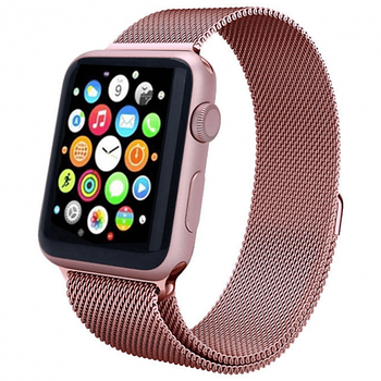 Ремінець Міланська петля (Milanese Loop) для Apple Watch 38 mm/40mm/41mm (04) Rose Gold рожеве золото