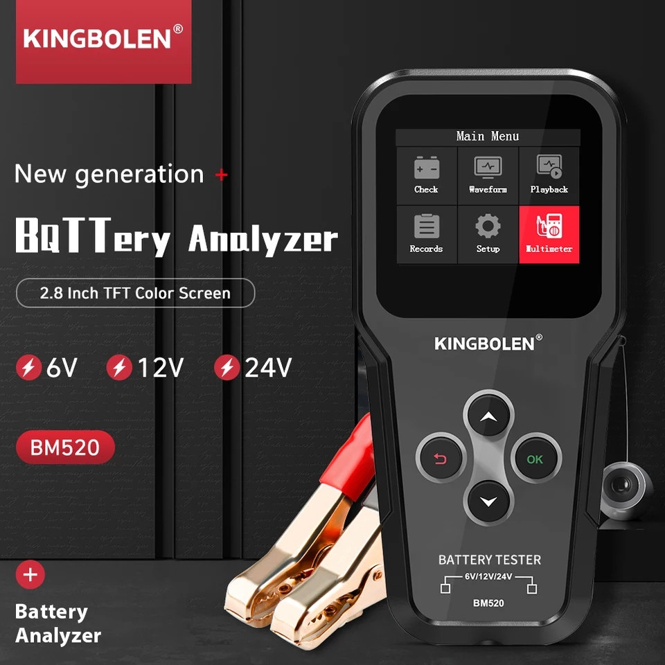 ТЕСТЕР АКБ KINGBOLEN BM520 6V 12V 100-2000 CCA 2AH-220AH аналізатор автомобільних акумуляторів