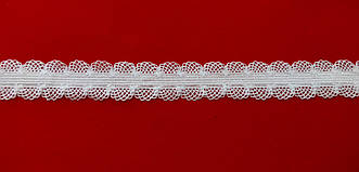 Гумка декоративна 15 мм біла двостороння