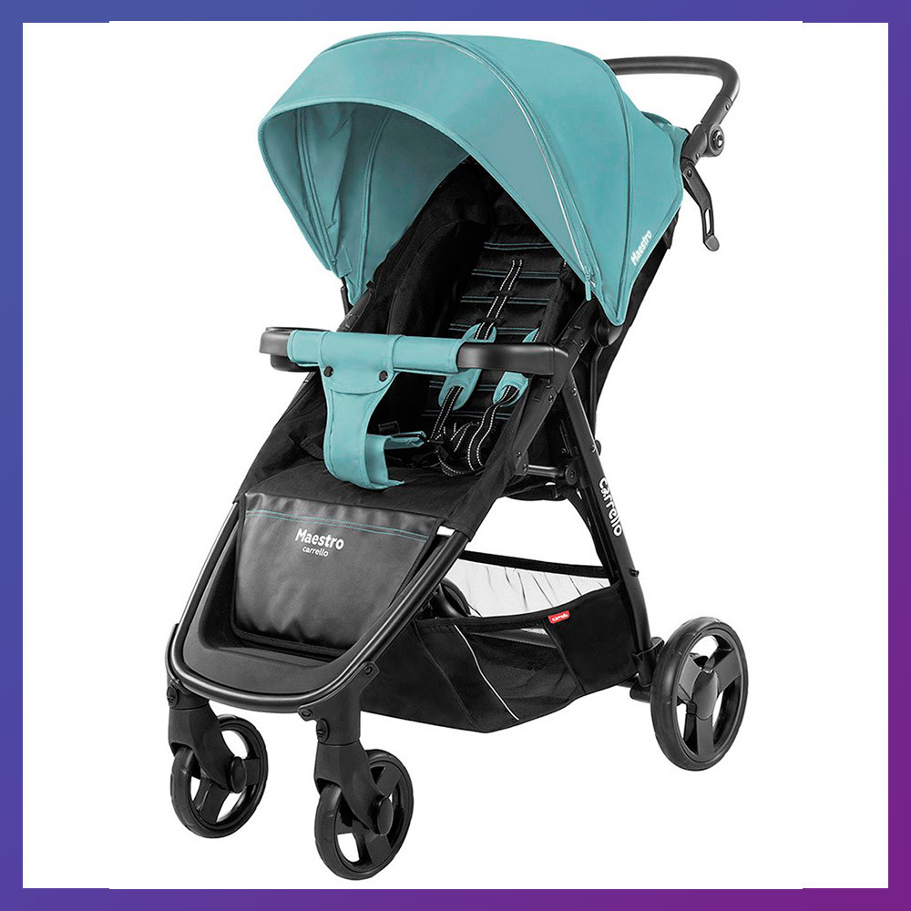 Дитяча прогулянкова коляска — книжка з регульованою спинкою CARRELLO Maestro CRL-1414 Pearl Green зелена, фото 1