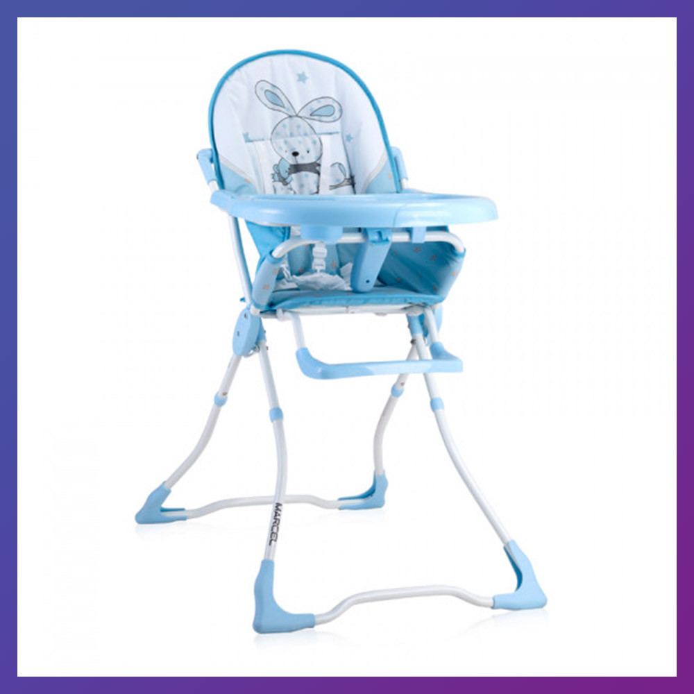 Дитячий стільчик для годування Lorelli MARCEL Blue bunny блакитний, фото 1
