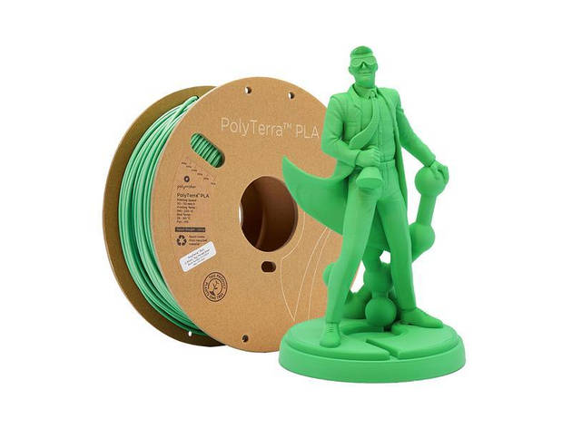 Пластик в котушці PLA PolyTerra 1,75 мм, Polymaker, 1кг зелений (Forest Green), фото 1