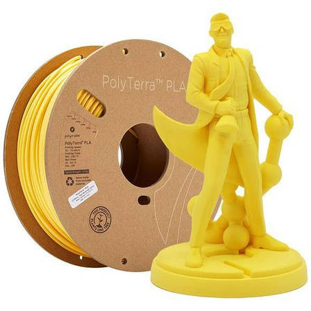 Пластик в котушці PLA PolyTerra 1,75 мм, Polymaker, 1кг жовтий (Savannah Yellow), фото 1