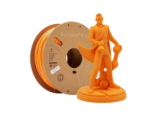 Пластик в котушці PLA PolyTerra 1,75 мм, Polymaker, 1кг оранжевий (Sunrise Orange), фото 1