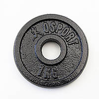 Металлический блин (диск чугунный) для гантели (штанги) под гриф 25мм OSPORT 1 кг (OF-0035)