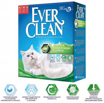 Наповнювач для котячого туалету бентоніт Евер Клін (Ever Clean) Екстра Сила з ароматом 10л