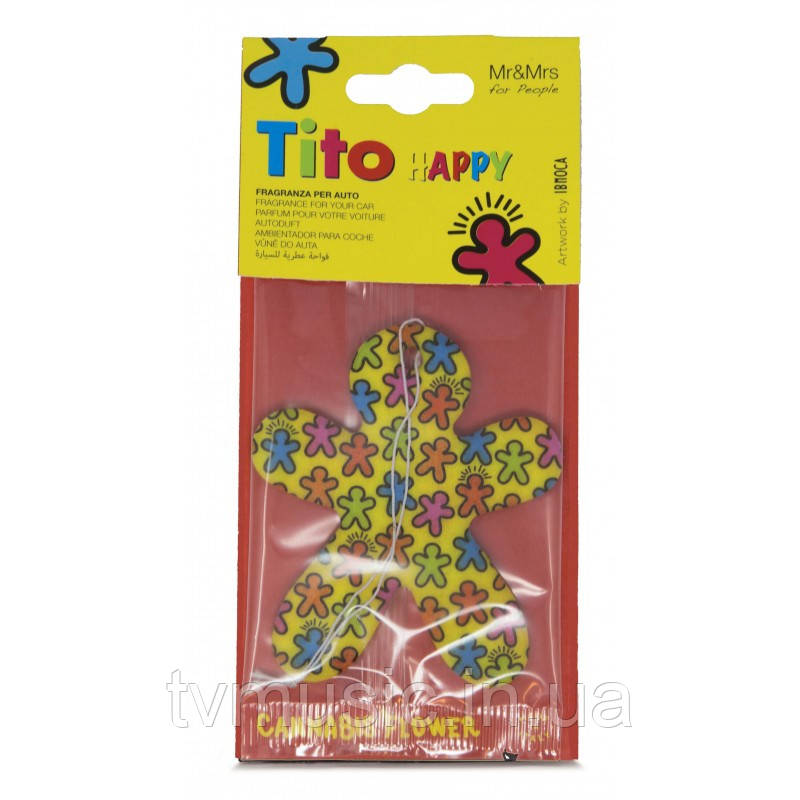 Ароматизатор у машину Mr&Mrs TITO HAPPY Cannabis Flower — Multicolored Yellow