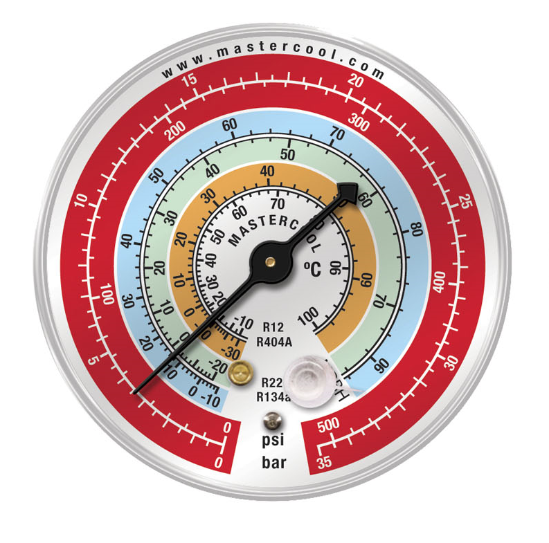 Манометр HP 80мм (R12-R22-R134a-404) Mastercool MRBH, фото 1