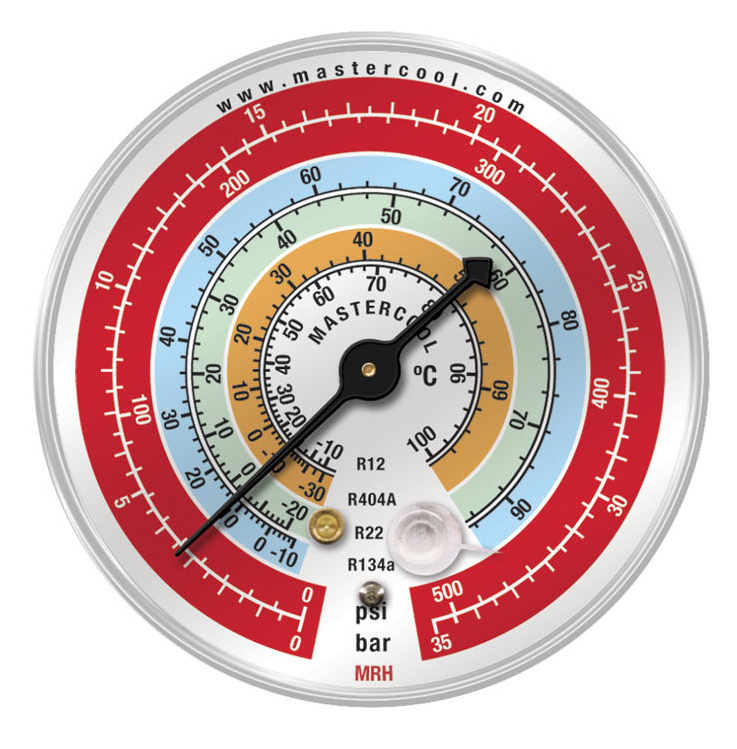 Манометр Mastercool MRH (R134 R22 R404 R12) HР 63 mm